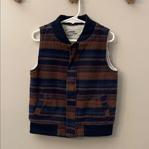 OshKosh B'gosh Navy and Brown Striped Vest